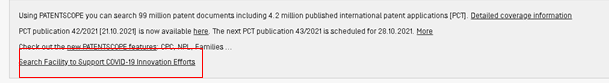 Sử dụng Công cụPatentScope Covid-19 Index để tìm kiếm thông tin sáng chế phục vụ nghiên cứu phát triển công nghệ phòng chốngCovid-19